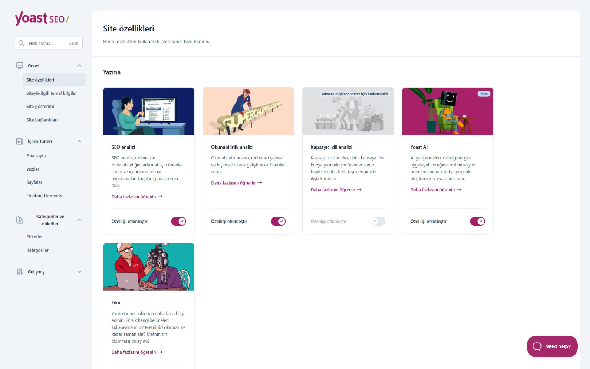 Yoast SEO Ayarları Genel