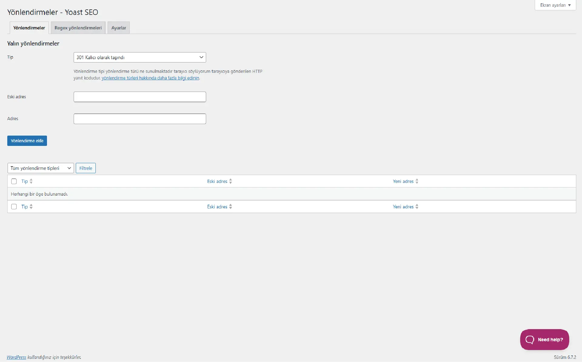 Yoast SEO Yönlendirmeler